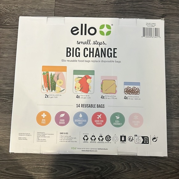 NEW Ello Set of 14 Reusable Food Storage Bags - Picture 2 of 3